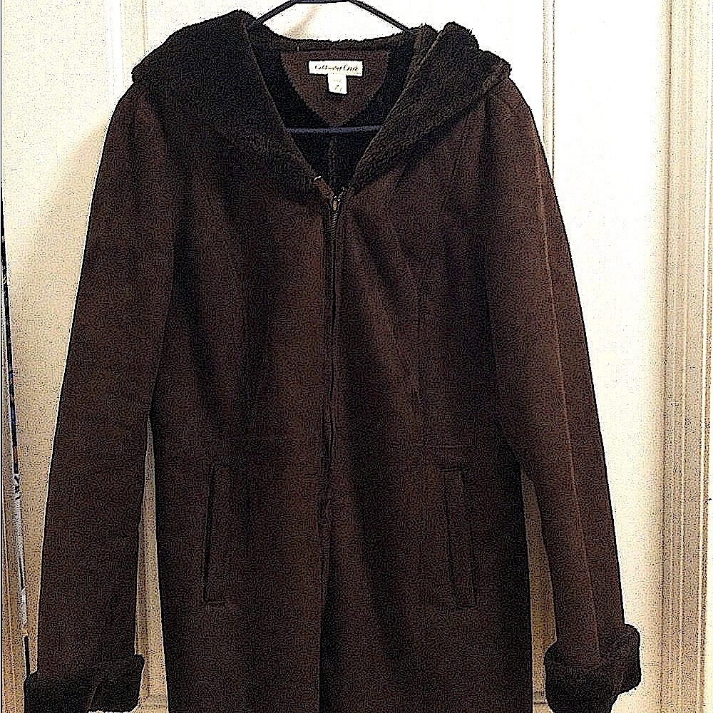 Coldwater Creek Faux Shearling Brown Jacket - Size Medium